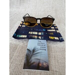 Komono Sunglasses Unisex OS Black Yellow New UV400 Gradient Round Frame Eyewear